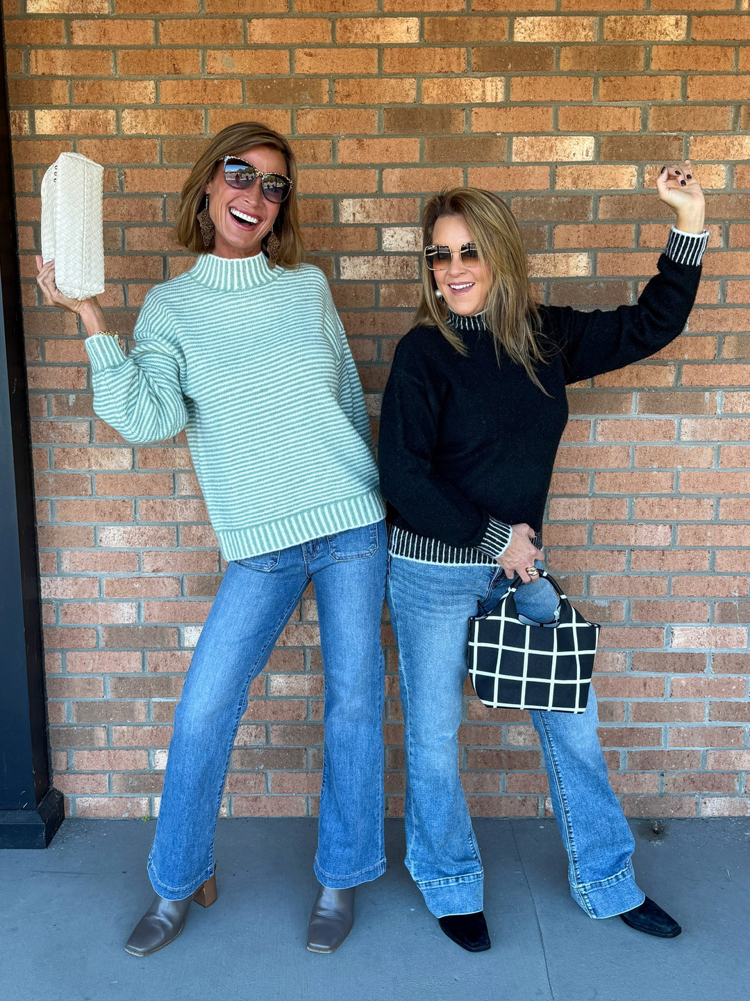 Stripe this Way Long Sleeve Sweater - Green