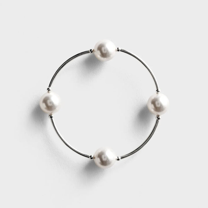 Blessing Bracelet -  Silver with White Pearl