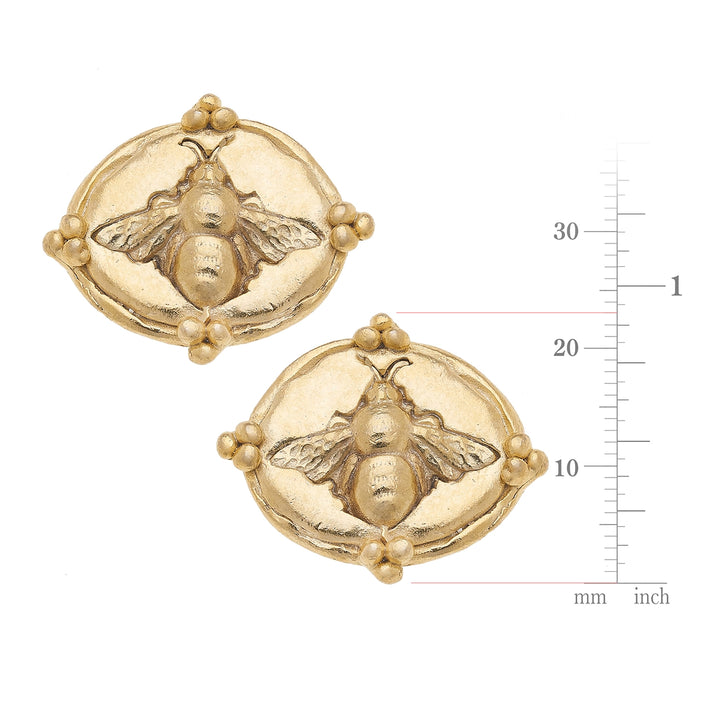Susan Shaw Accent Gold Bee Studs