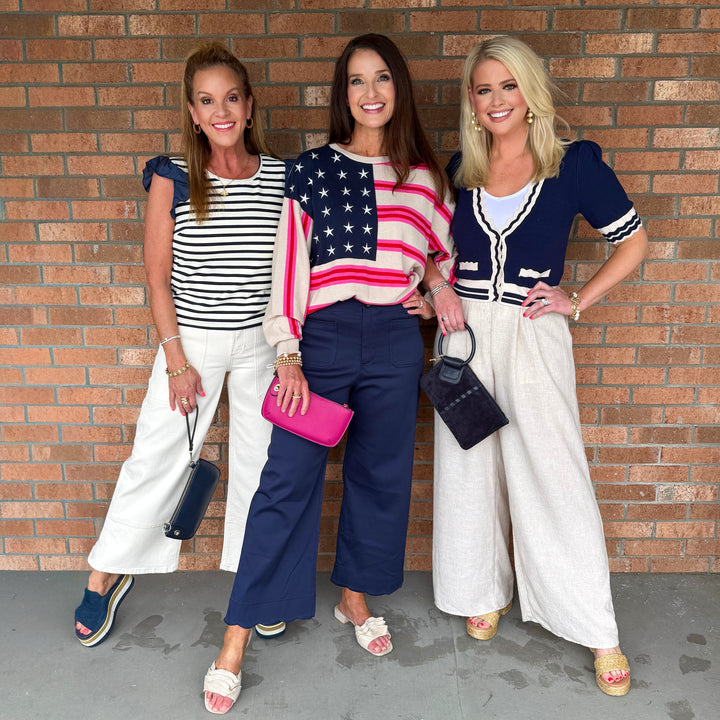 Scallop Hem Pants - Navy