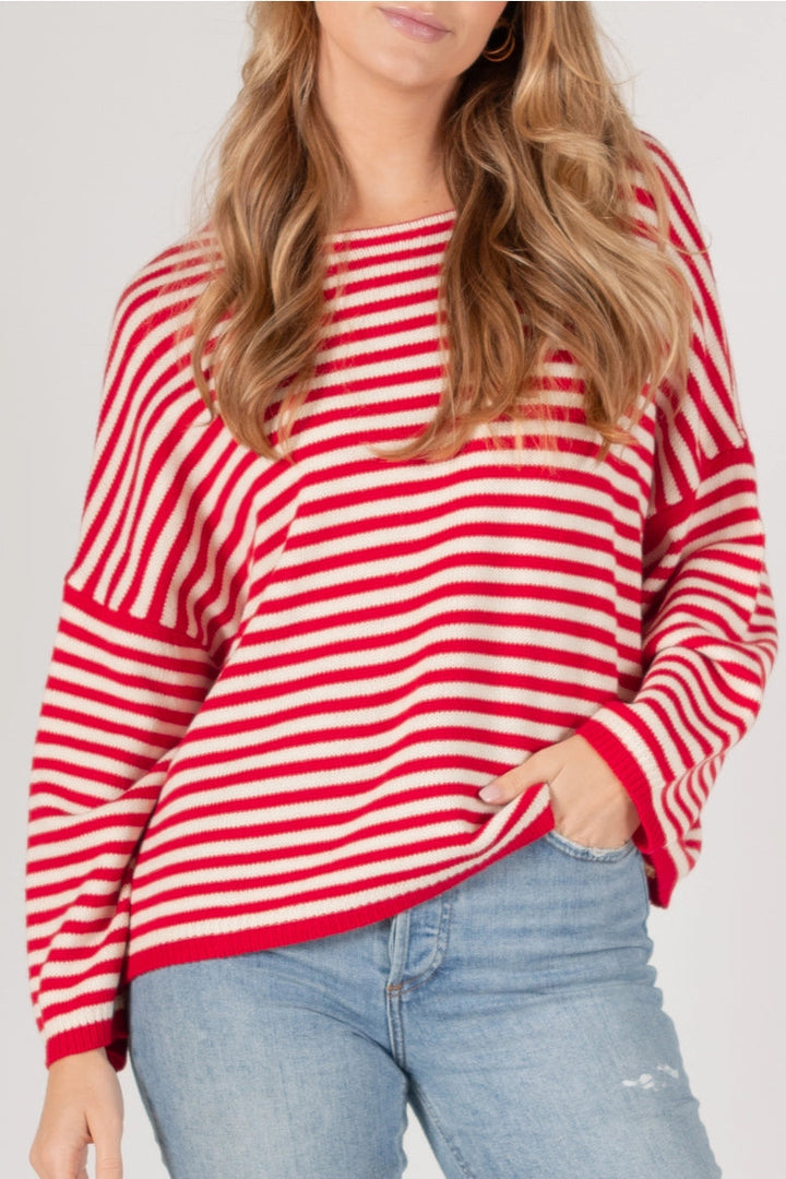 Breton Striped Sweater - Red