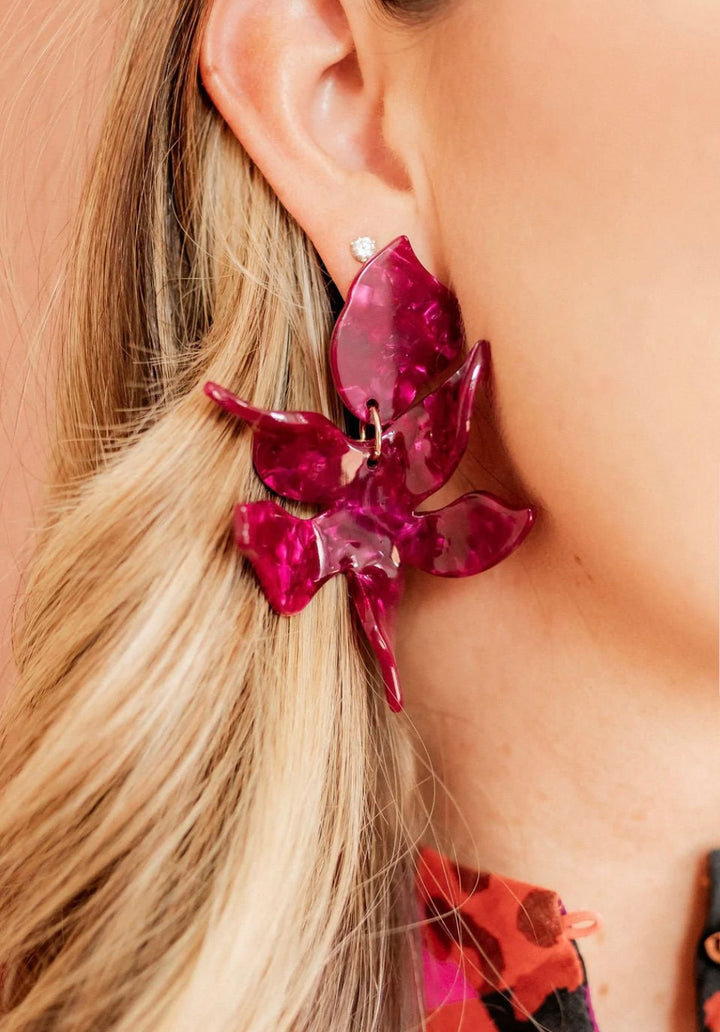 Linny Co-Flora Pinot Noir Earrings-Final Sale
