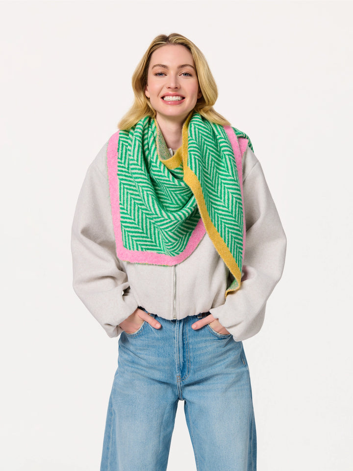 Ziggy Triangle Scarf - Green
