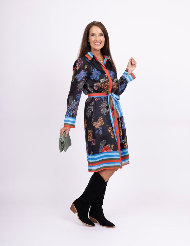 Jade Midnight Garden Shirt Dress