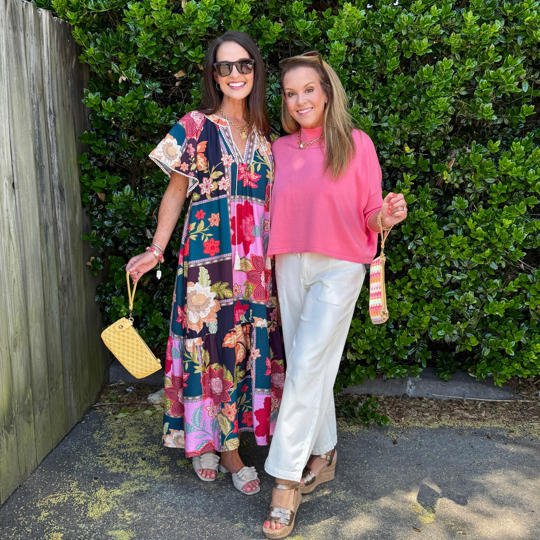 Pink Floral Patchwork Dress