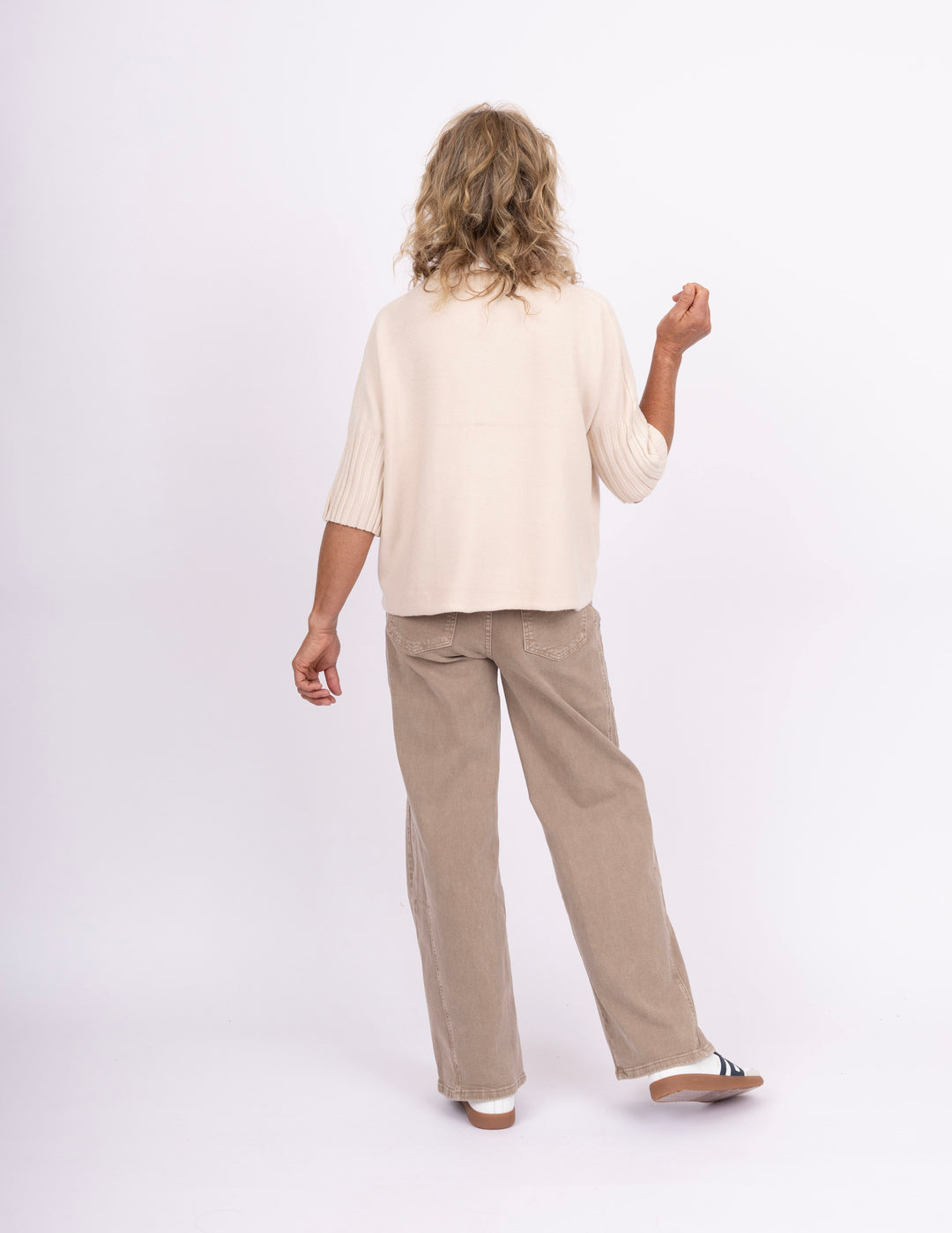 KUT from the Kloth Meg HIgh Rise Wide Leg - Milk Tea
