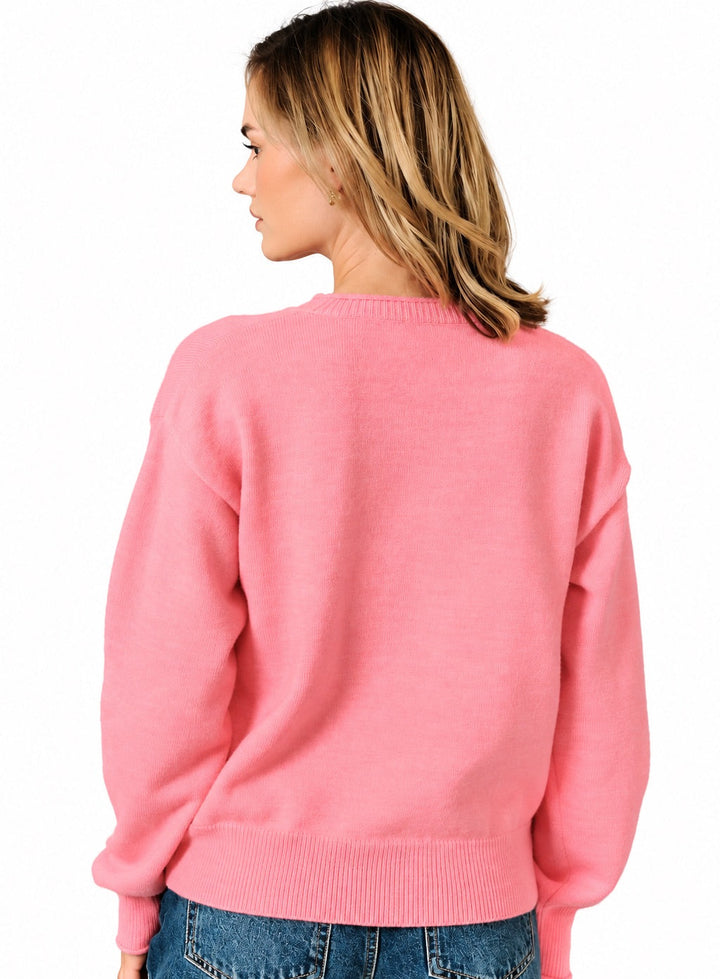 Pink Festive Cocktail Sweater