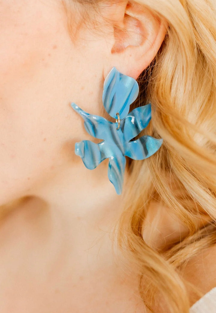 Linny Co - Flora Blue Iris Earrings