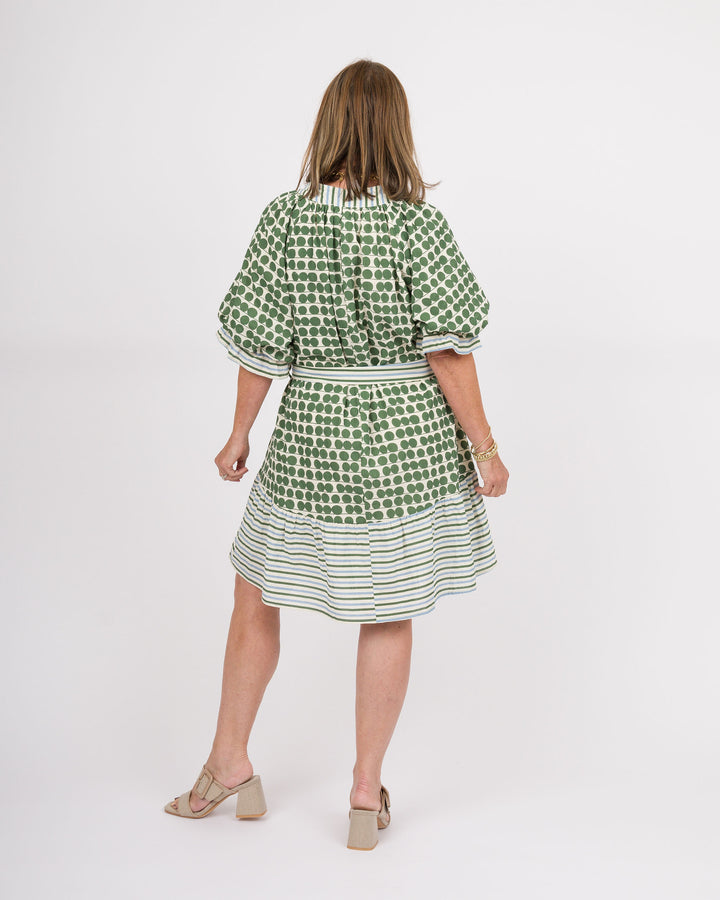 Sage Gingham Check Midi Dress