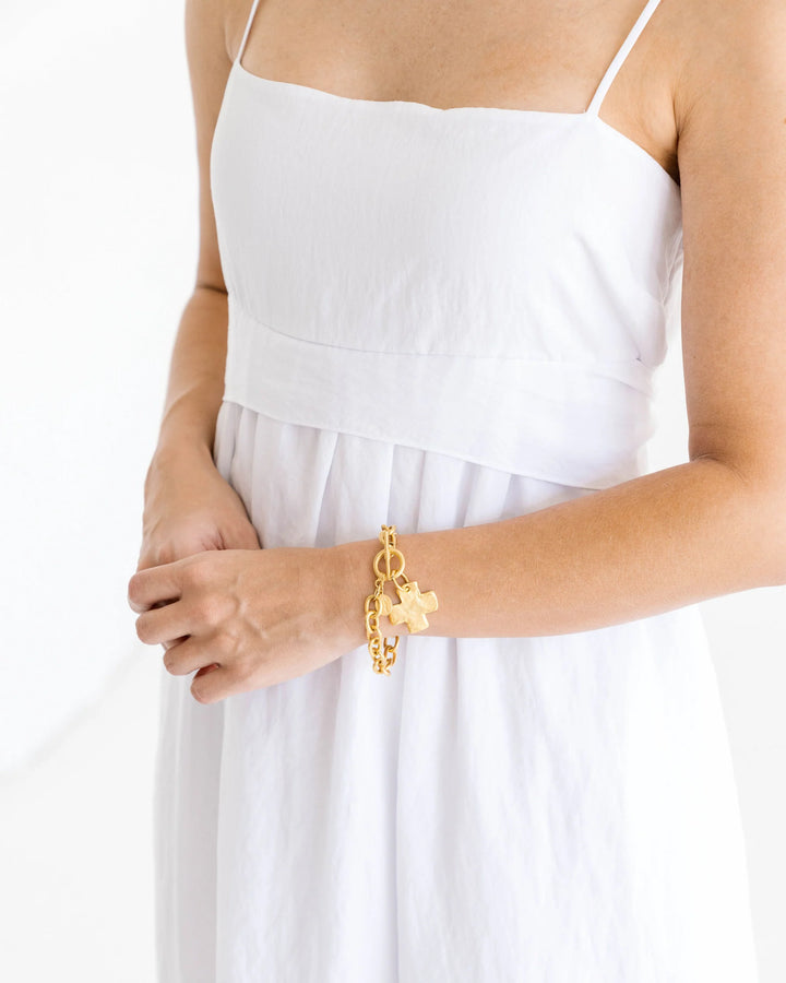 Susan Shaw Cross Toggle Bracelet - Gold