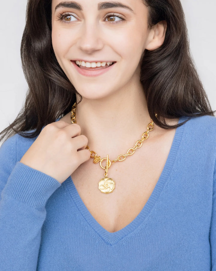 Susan Shaw Oyster Plate Toggle Necklace