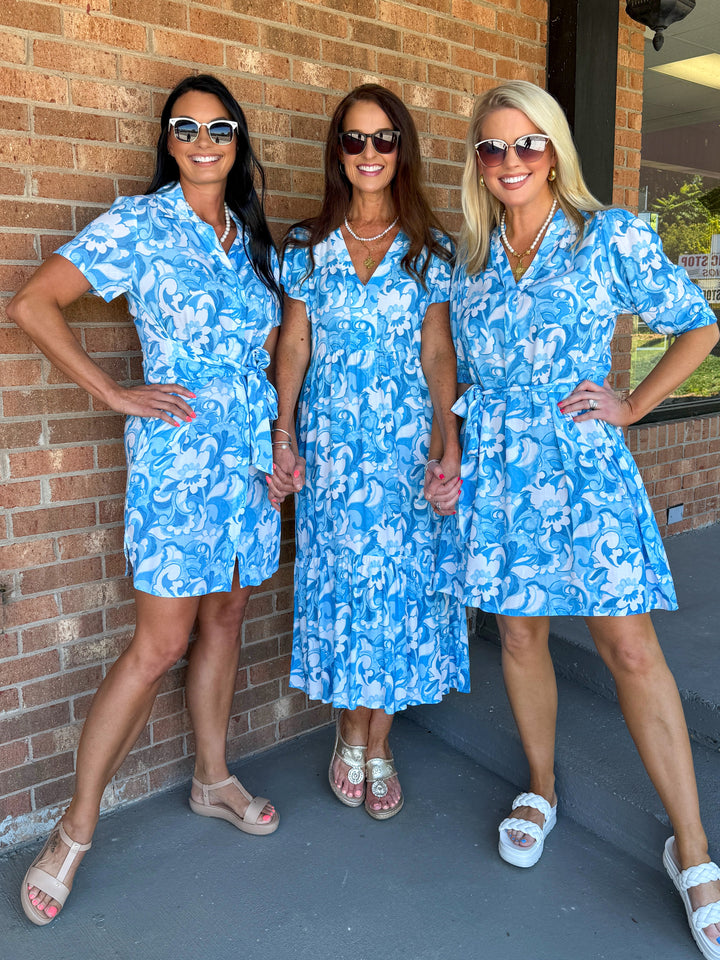 la mer luxe  Lizzy Dress - Blue Summer Tropic-Final Sale