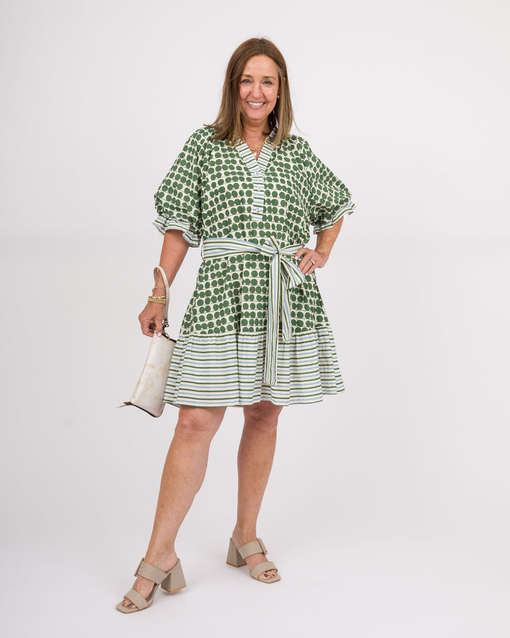 Sage Gingham Check Midi Dress