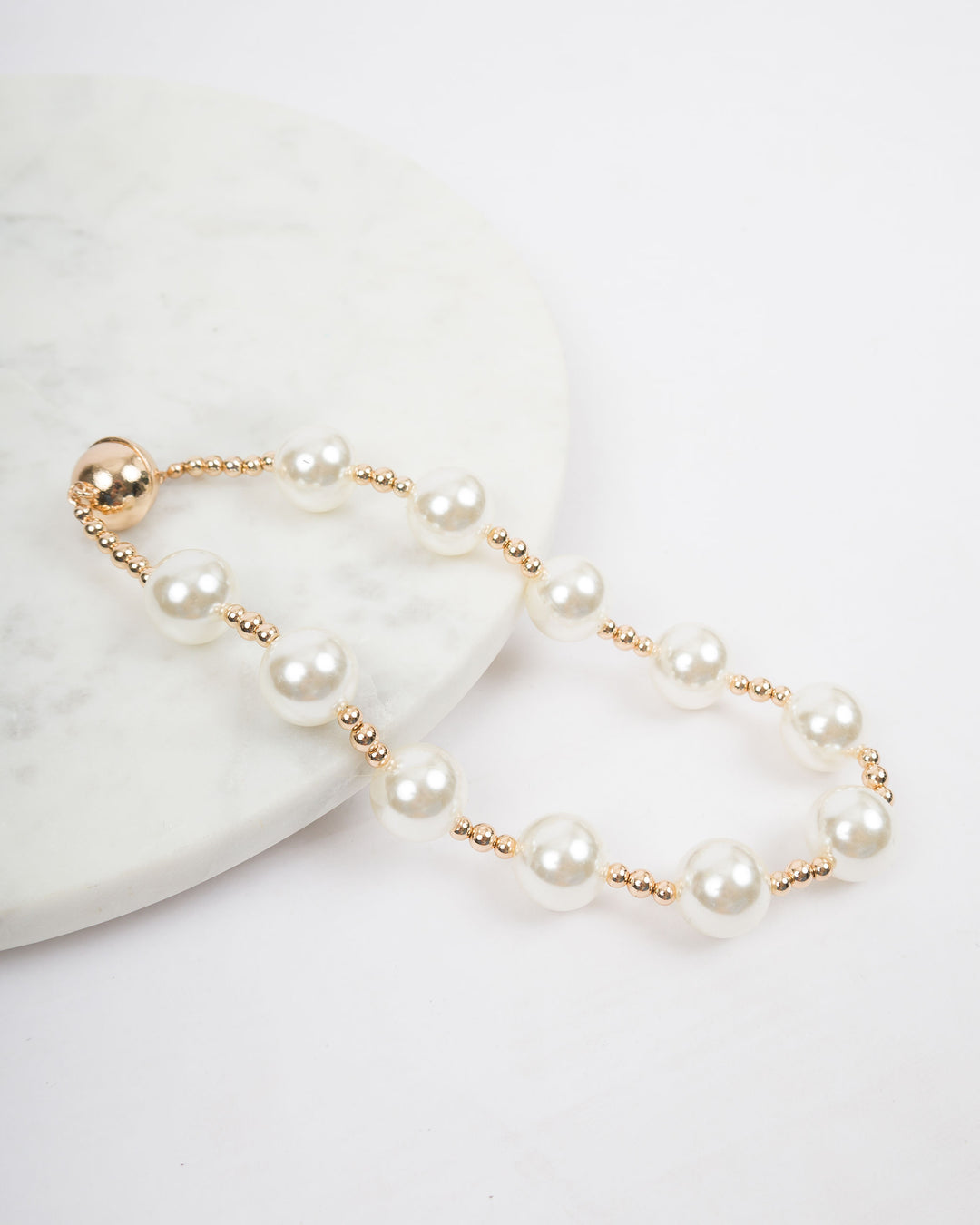 20mm Gold Pearl Ball Necklace