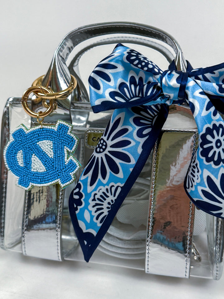 Beaded Purse Charm - Tar Heels