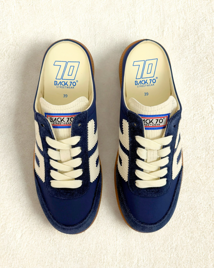 Back 70 EASTER in NAVY Backless Sneakers
