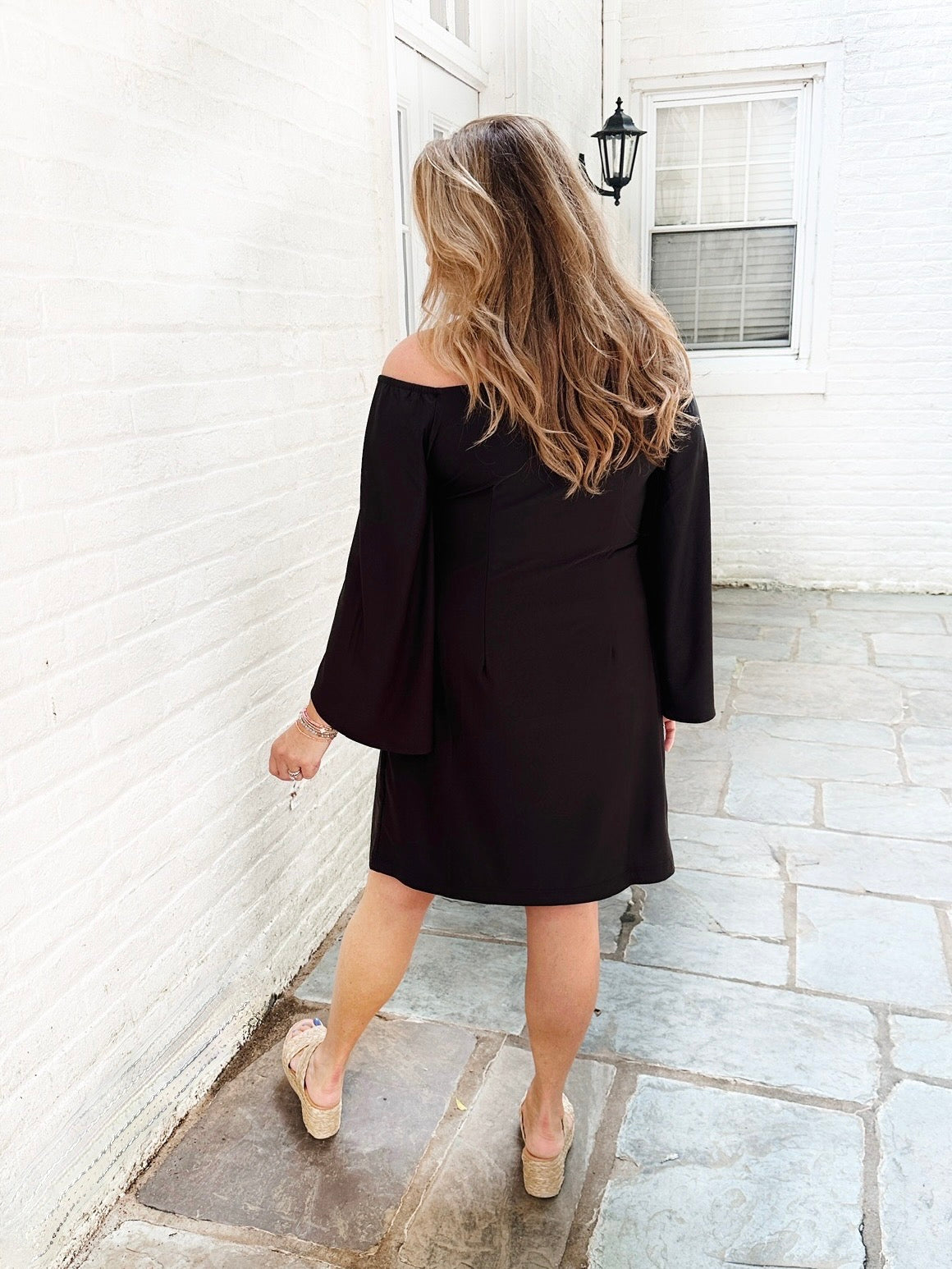 La Mer Luxe Ashby 3/4 Sleeve Black Dress
