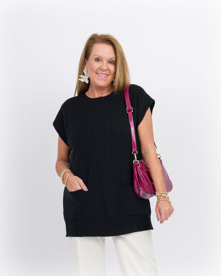 Giovana Sweater Vest - Black