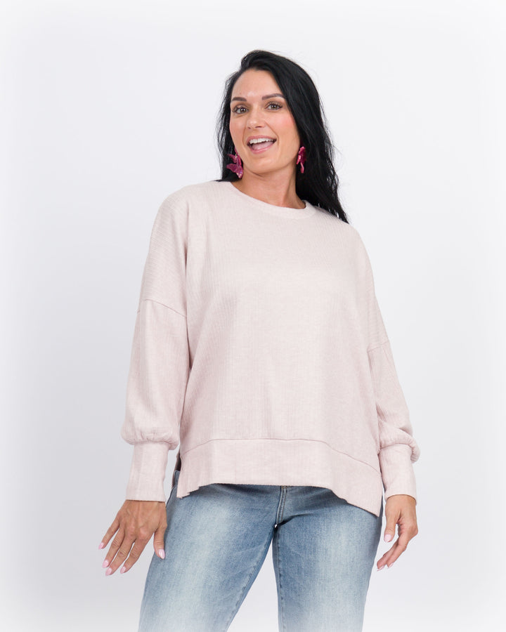 Tansy Crew Neck Top - Rose