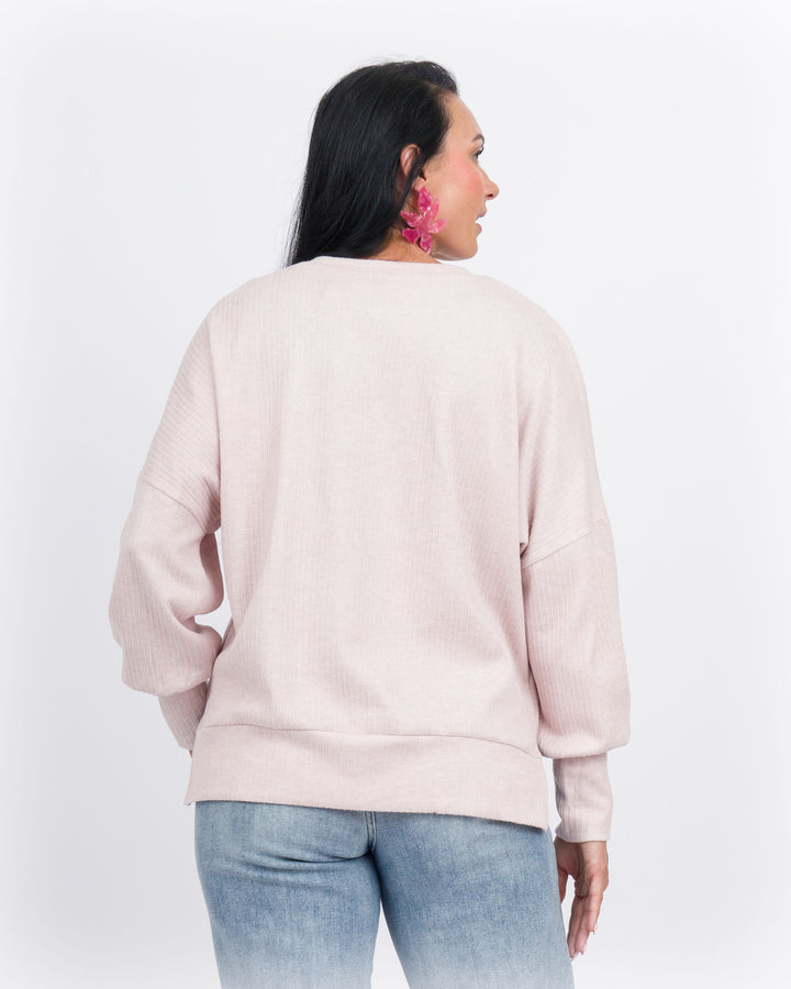 Tansy Crew Neck Top - Rose