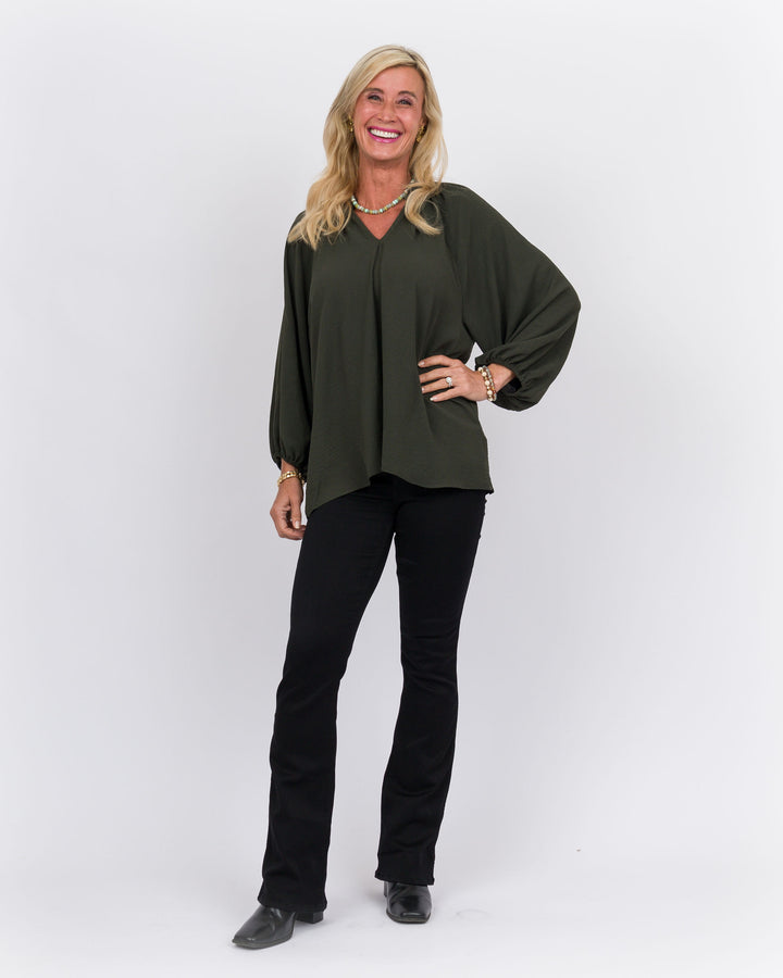 Belle Air Top Olive