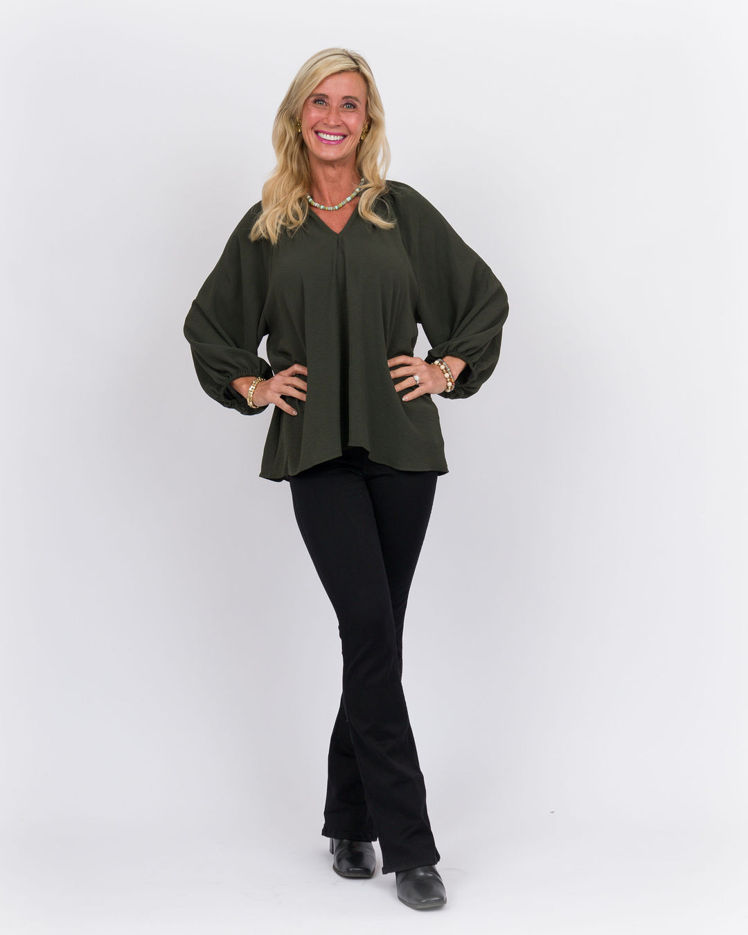 Belle Air Top Olive