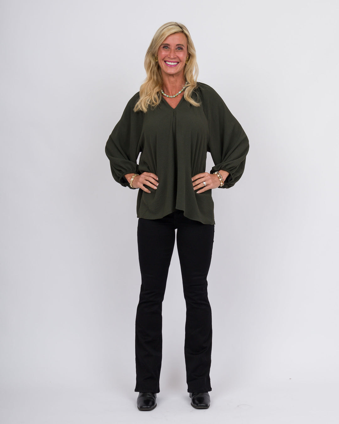 Belle Air Top Olive