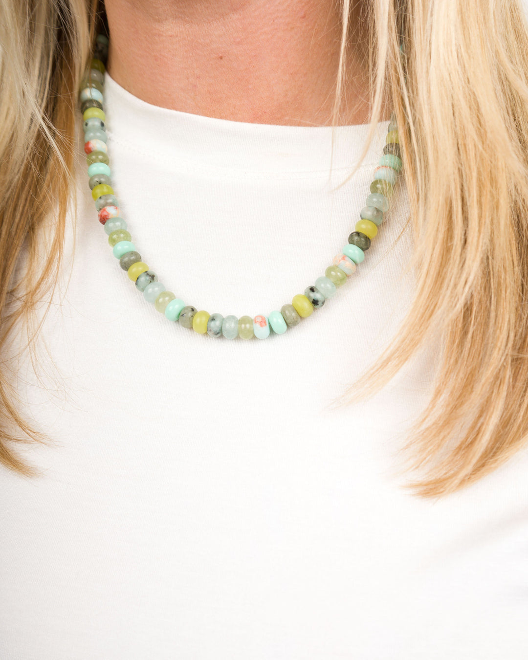 Beaded Necklace Light Green