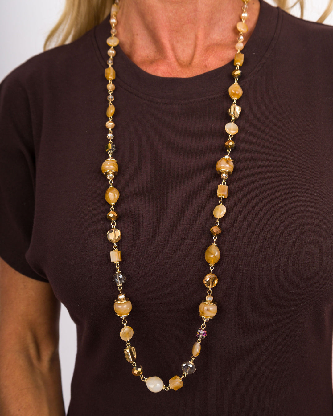 Pressie Soiree Chunky Bead Necklace Rose Gold