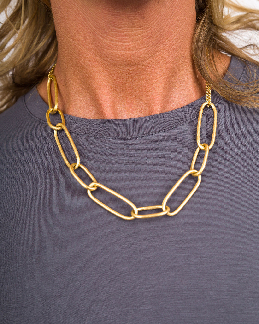 Gold Paperclip Link Necklace