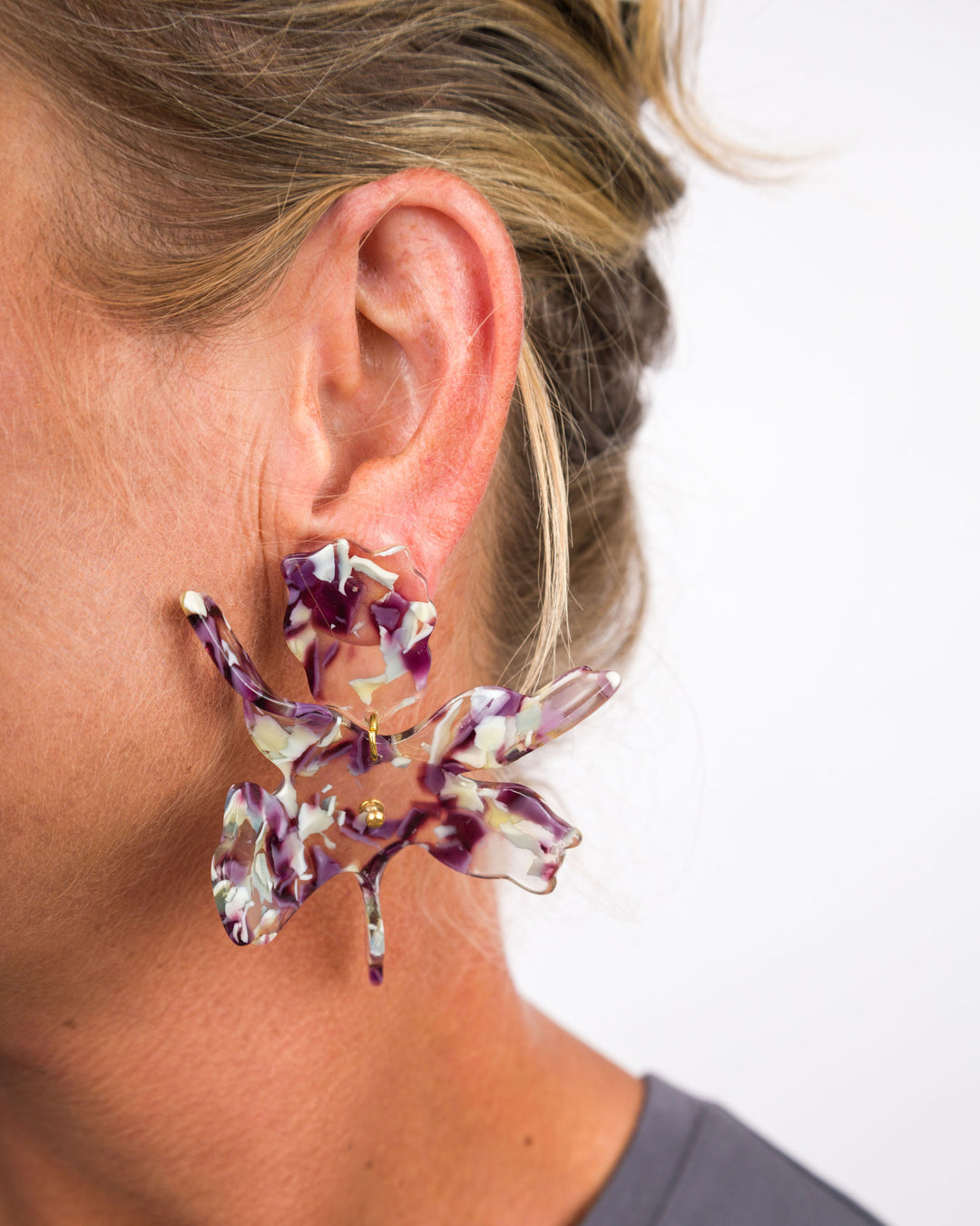 Linny Co-Flora Purple Earrings