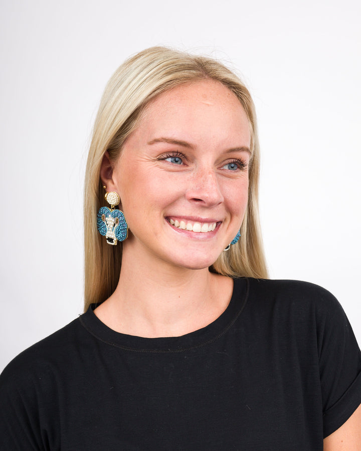 Collegiate Seed Bead Earrings UNC