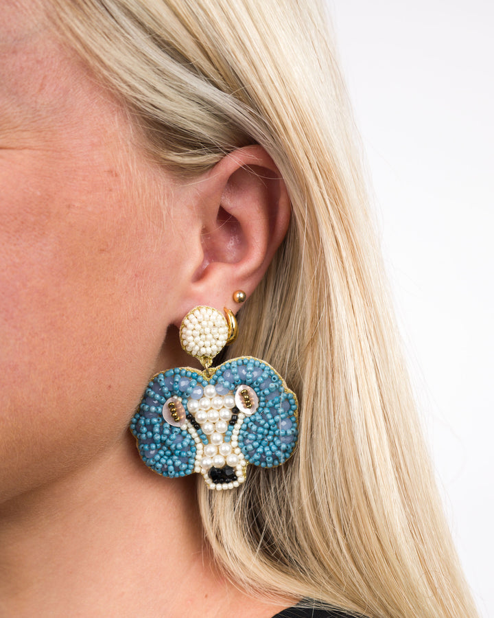 Collegiate Seed Bead Earrings UNC