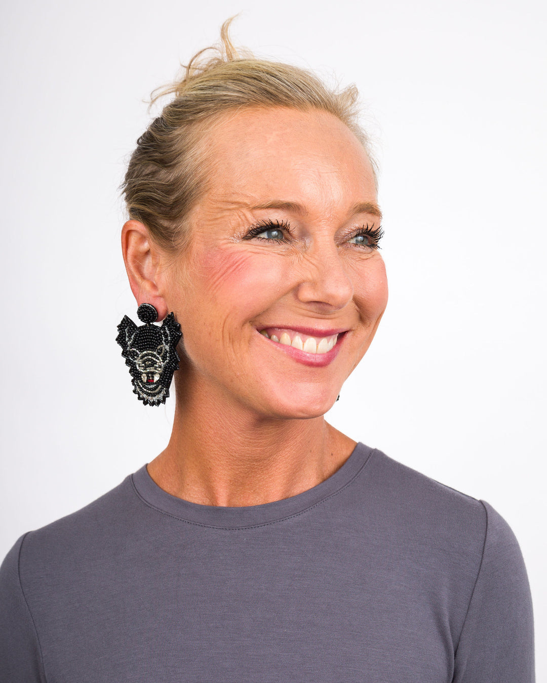 Collegiate Seed Bead Earrings NC State