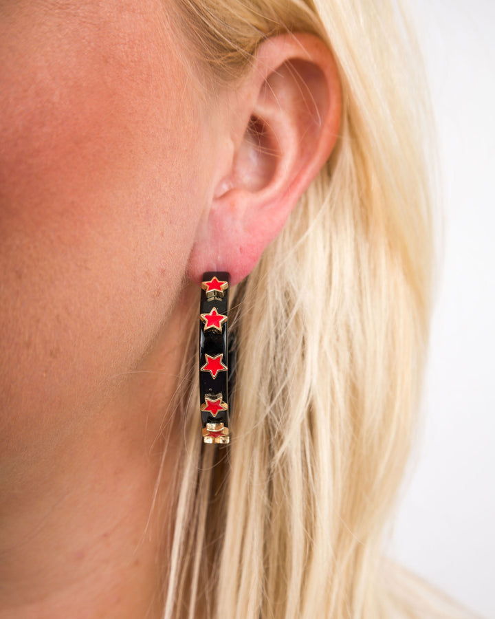 Star Game Day Earrings-GAMEDAY Black