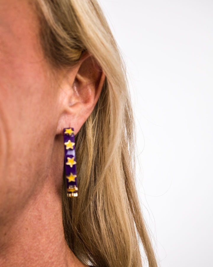 Star Game Day Earrings  GAMEDAY Purple