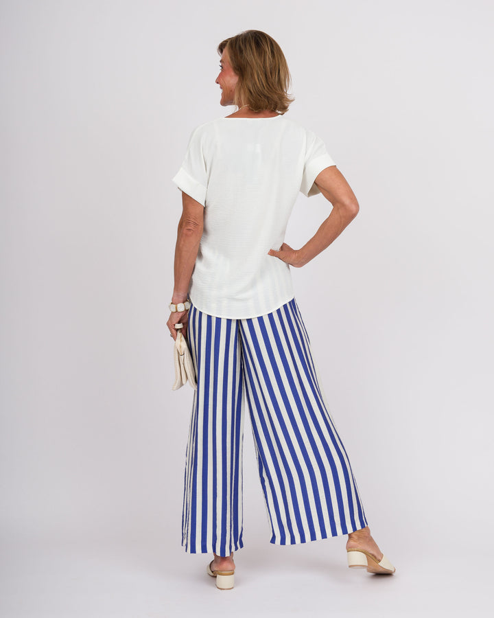 Audrie Striped Pants - Blue