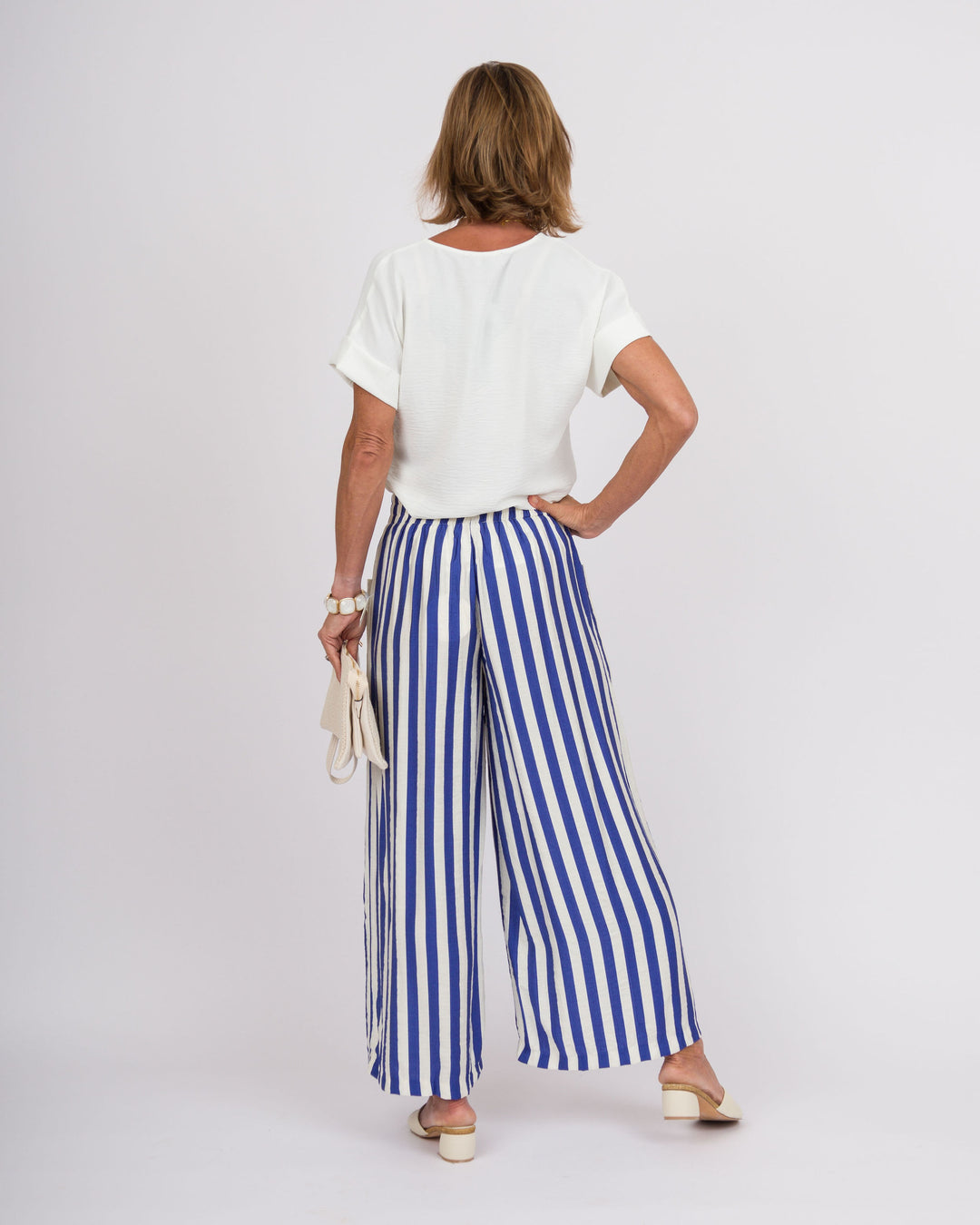 Audrie Striped Pants - Blue