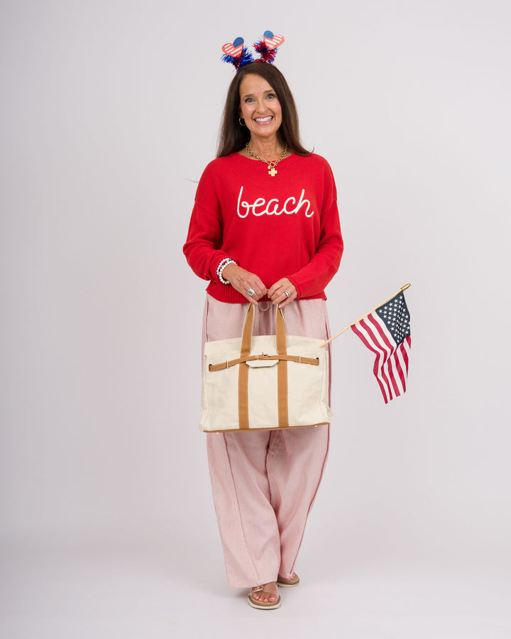 Z Supply Sienna Beach Sweater Cabana Red