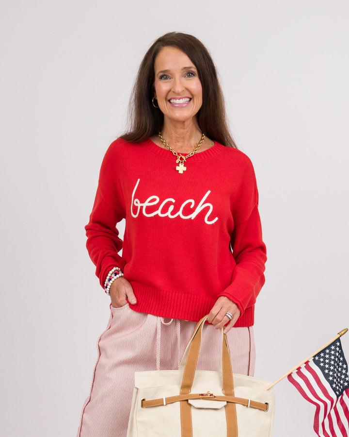 Z Supply Sienna Beach Sweater Cabana Red