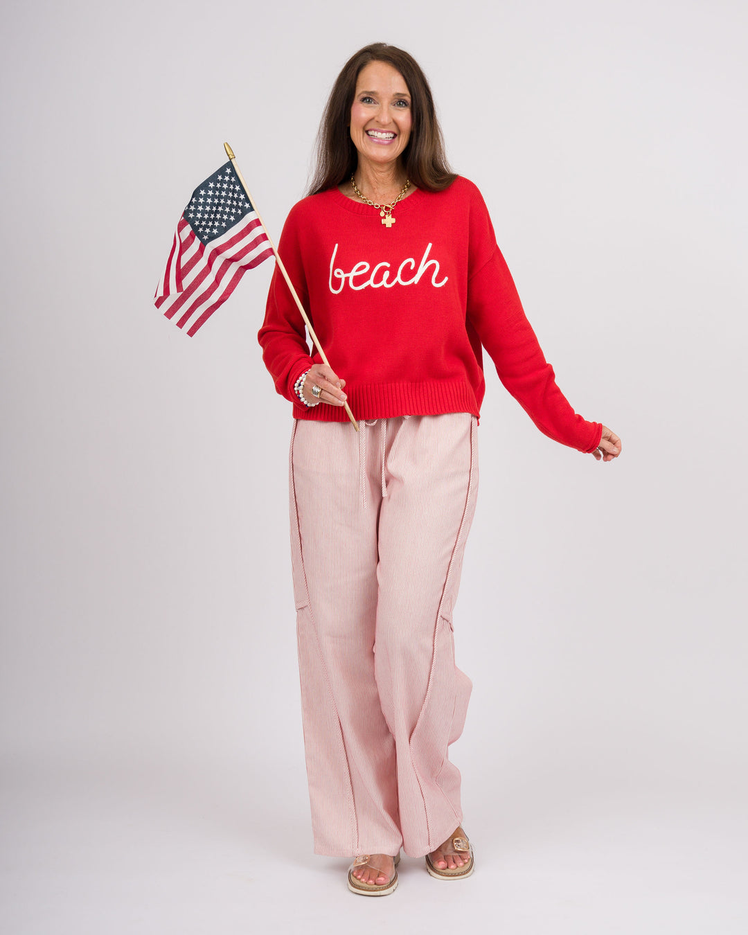 Z Supply Sienna Beach Sweater Cabana Red