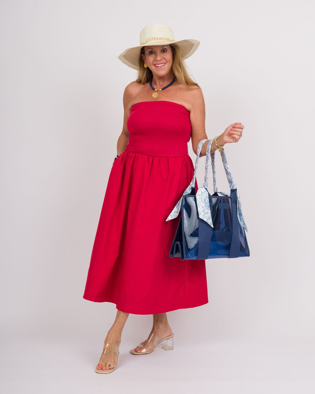 tube top dress maxi Red Tube Top Dress S