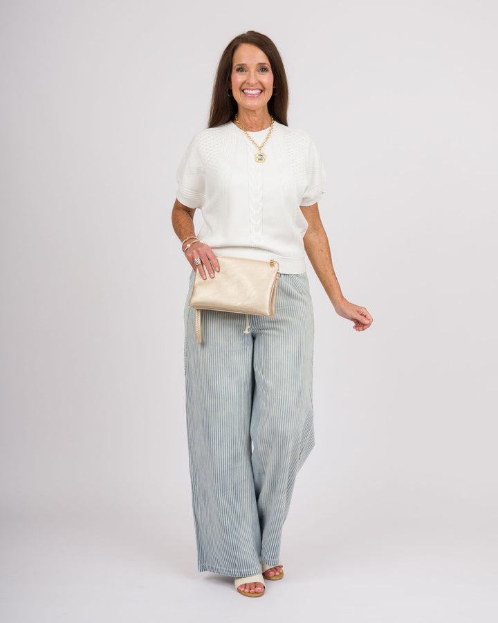 White Short Sleeve Sweater