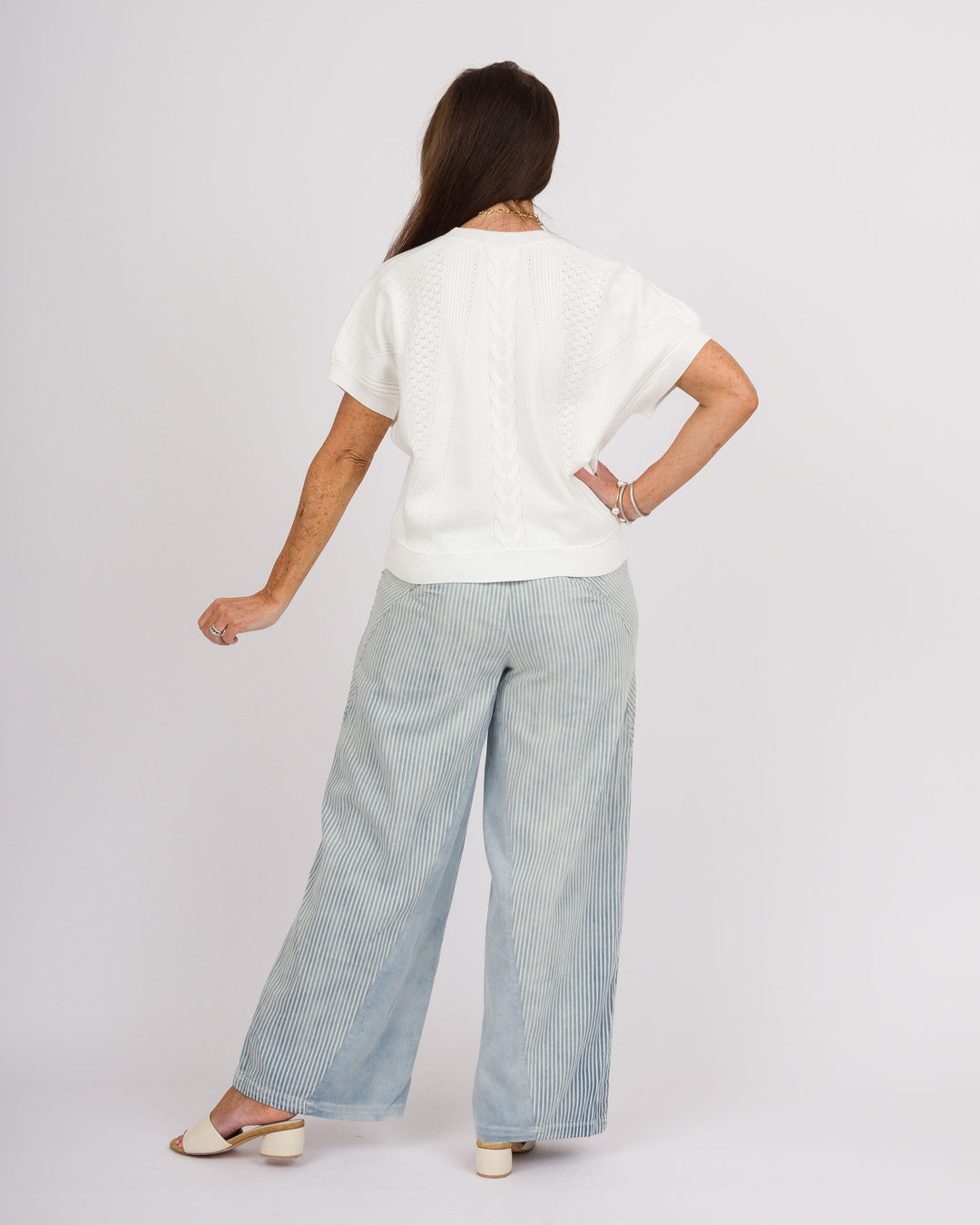 White Short Sleeve Sweater