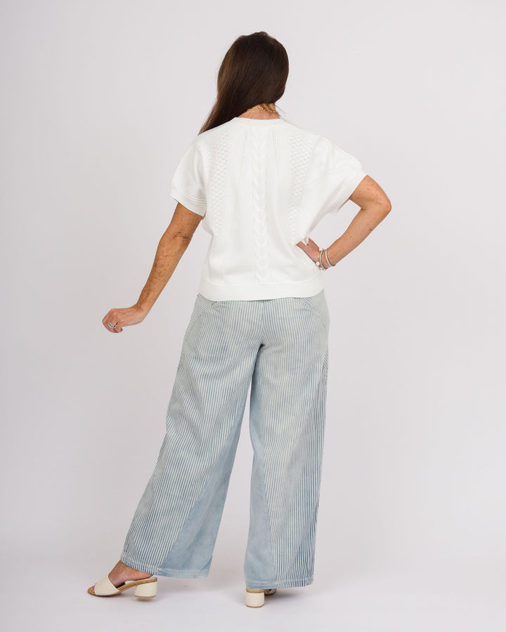 White Short Sleeve Sweater