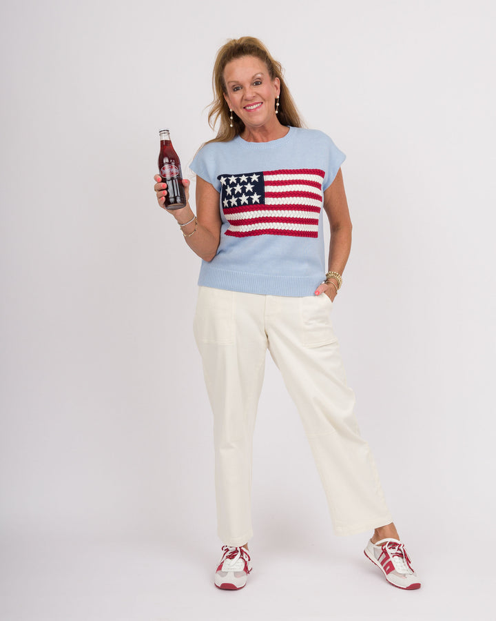 Light Blue Flag Sleeveless Sweater