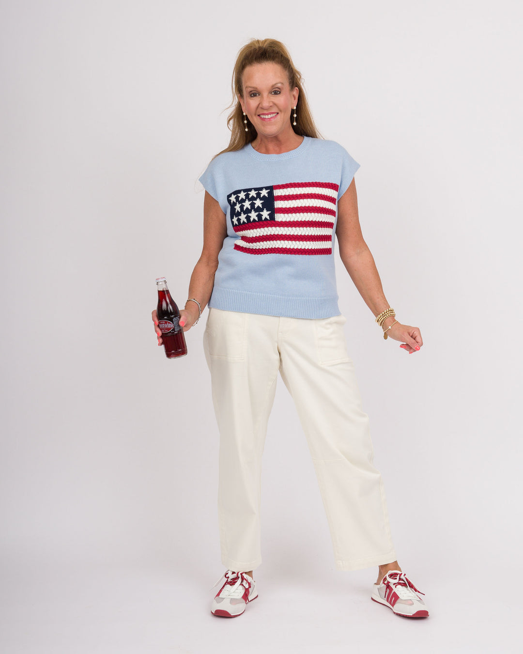 Light Blue Flag Sleeveless Sweater