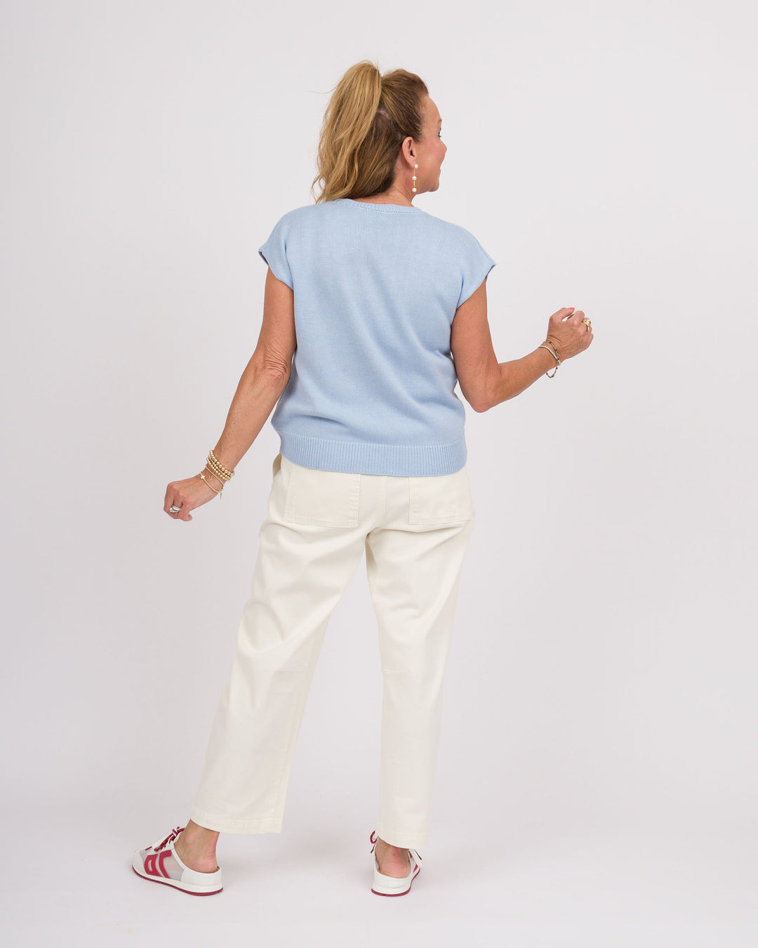 Light Blue Flag Sleeveless Sweater