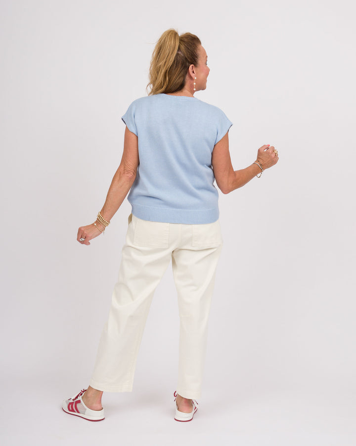 Light Blue Flag Sleeveless Sweater
