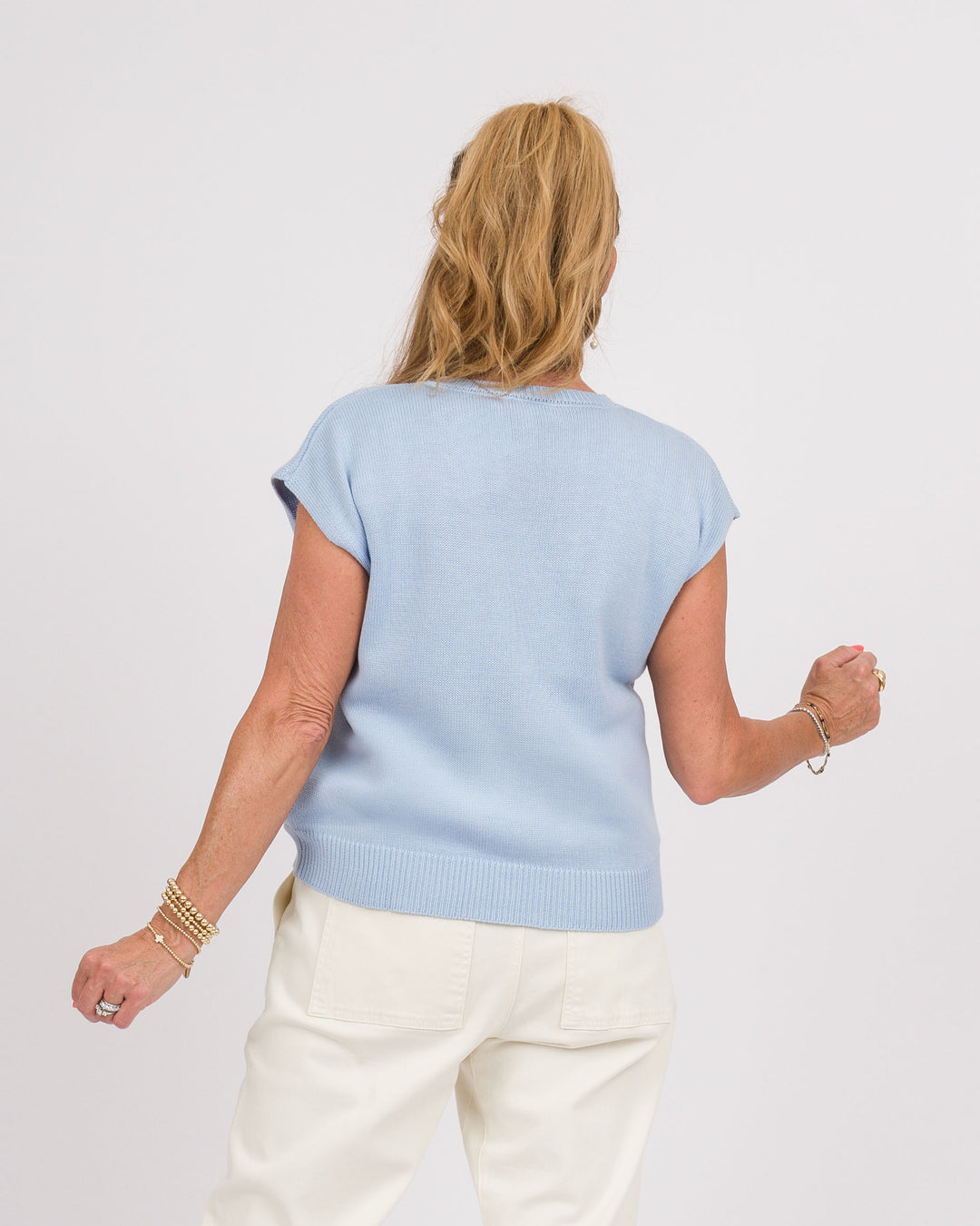 Light Blue Flag Sleeveless Sweater